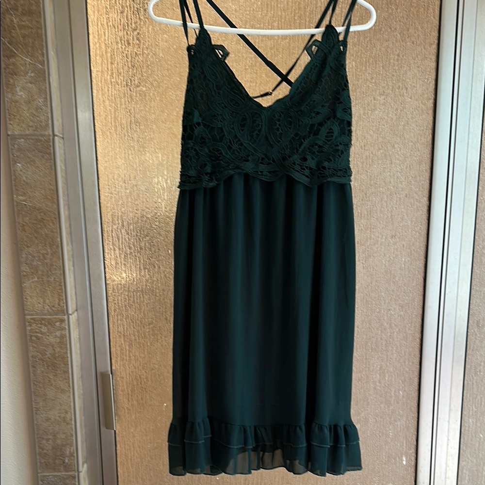 Elegant Dark Green Lace Dress